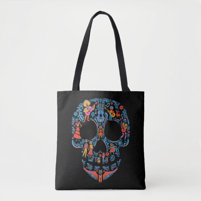 Disney Pixar Coco | Colourful Sugar Skull Tote Bag (Front)