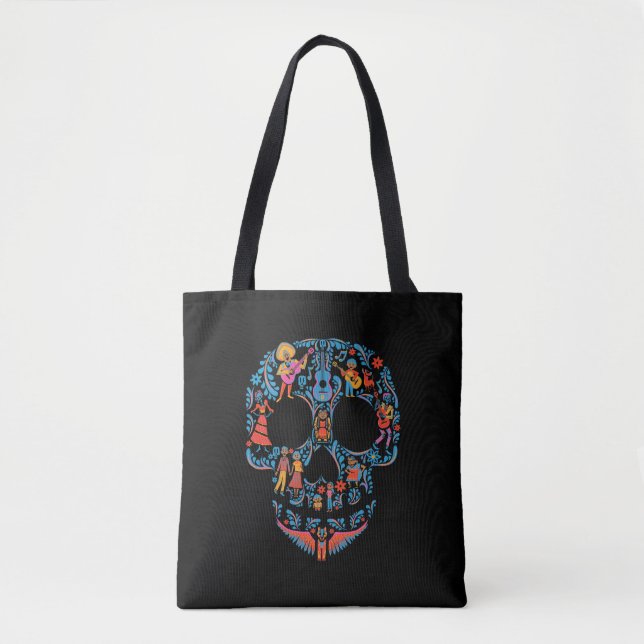 Disney Pixar Coco | Colourful Sugar Skull Tote Bag (Front)