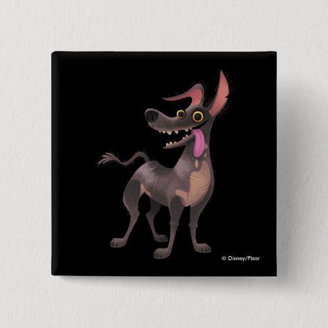 Disney Pixar Coco | Dante | Funny Tongue Out 2 Inch Square Button (Front)