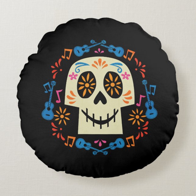 Disney Pixar Coco | Gothic Sugar Skull Round Pillow (Front)