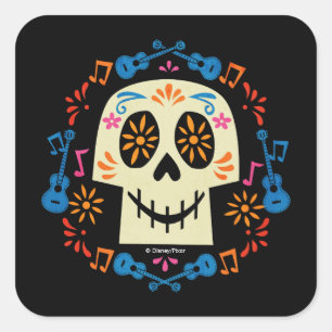 Disney Pixar Coco   Gothic Sugar Skull Square Sticker