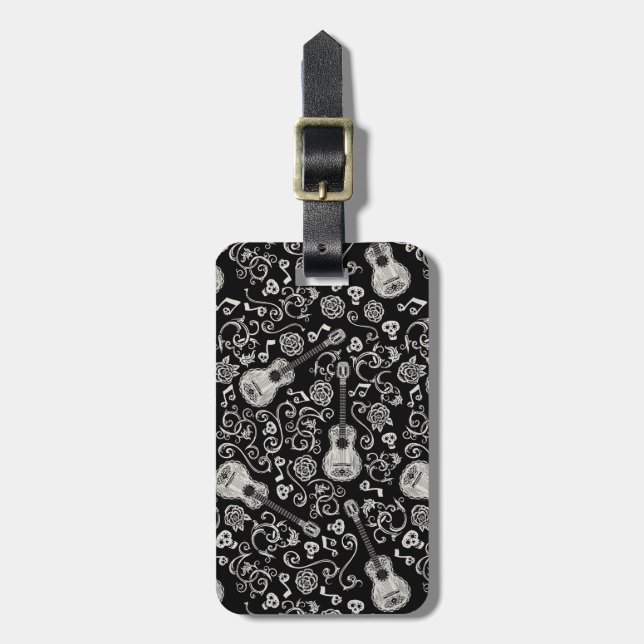 Disney Pixar Coco | Guitar & Rose Pattern Luggage Tag (Front Vertical)