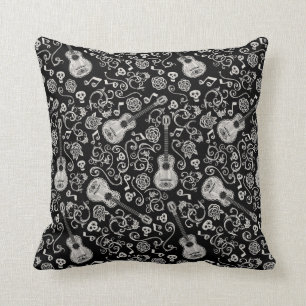 Disney Pixar Coco Guitar & Rose Pattern Throw Pillow