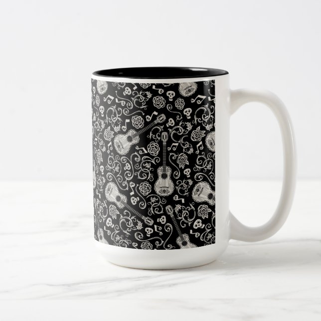 Disney Pixar Coco | Guitar & Rose Pattern Two-Tone Coffee Mug (Right)