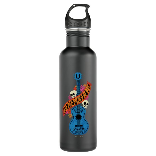 Disney Pixar Coco | Guitar Sugar Skulls Typography 710 Ml Water Bottle (Front)