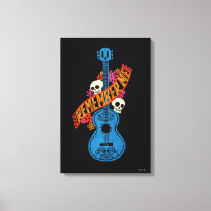 Disney Pixar Coco   Guitar Sugar Skulls Typography Canvas Print