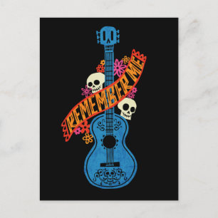 Disney Pixar Coco   Guitar Sugar Skulls Typography Postcard