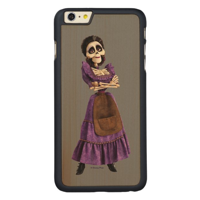 Disney Pixar Coco | Imelda | Skeleton Grandmother Carved Wood iPhone Case (Back)