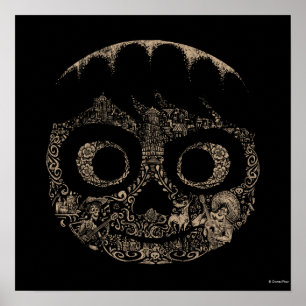 Disney Pixar Coco   Miguel   Ornate Skull Graphic Poster