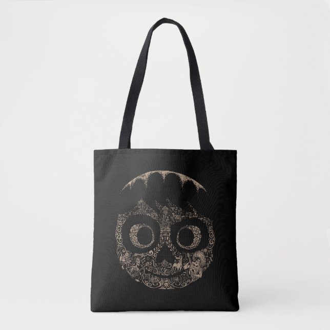 Disney Pixar Coco | Miguel | Ornate Skull Graphic Tote Bag (Front)
