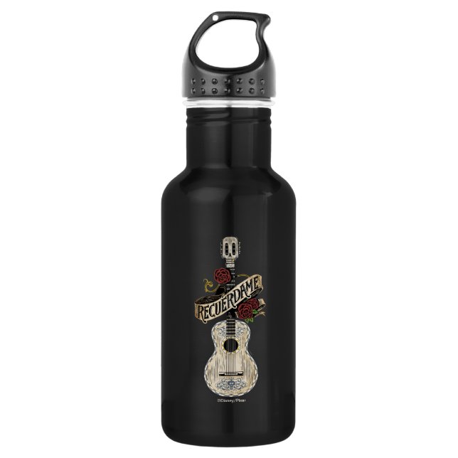 Disney Pixar Coco | Rustic Recuerdame Guitar 532 Ml Water Bottle (Front)
