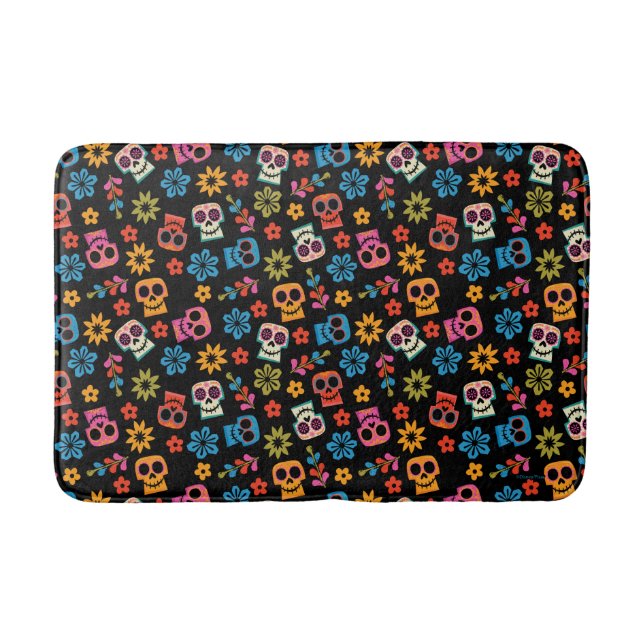 Disney Pixar Coco | Sugar Skull & Floral Pattern Bath Mat (Front)