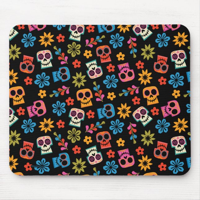 Disney Pixar Coco | Sugar Skull & Floral Pattern Mouse Pad (Front)