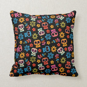 Disney Pixar Coco Sugar Skull & Floral Pattern Throw Pillow