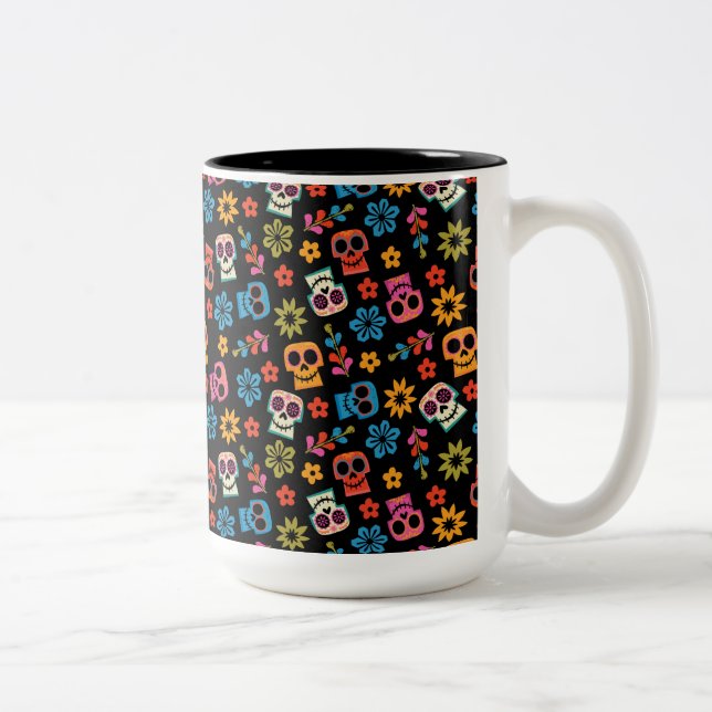 Disney Pixar Coco | Sugar Skull & Floral Pattern Two-Tone Coffee Mug (Right)