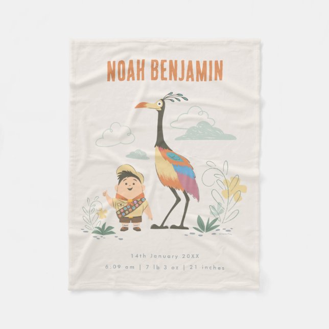 Disney Pixar Up Baby Blanket with Birth Stats (Front)