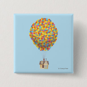 Disney Pixar UP   Balloon House Pastel 2 Inch Square Button
