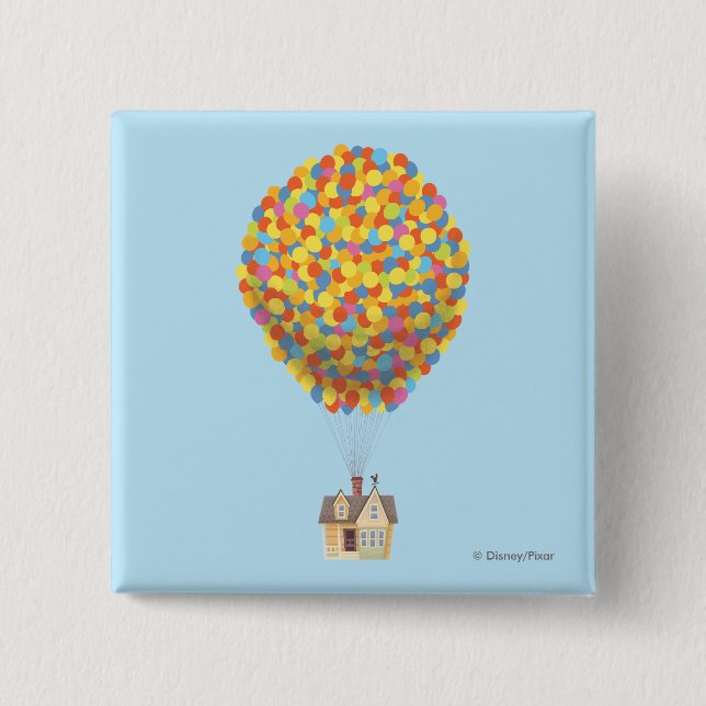 Disney Pixar UP | Balloon House Pastel 2 Inch Square Button (Front)