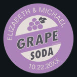 Disney Pixar Up Wedding | Grape Soda Sticker<br><div class="desc">Show the world that you are a brave Wilderness Explorer just like Carl Fredricksen and his cute Boy Scout companion. This cute design offers a funny tribute to the exciting Disney/Pixar animated adventure, Up. Resembling Russell's bottle-cap pin, these cool purple stickers serve as a fun reminder that adventure is out...</div>