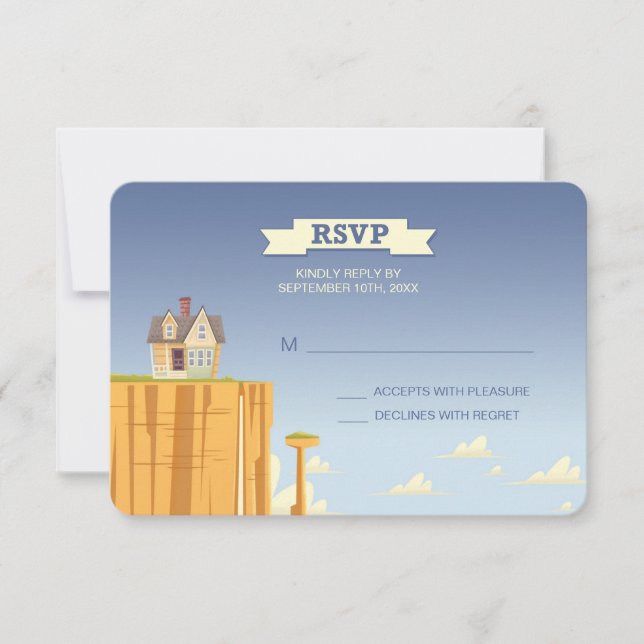 Disney Pixar Up Wedding | RSVP Card (Front)