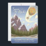Disney Pixar Up Wedding | Save the Date Card<br><div class="desc">This magical design has been inspired by the Disney/Pixar cartoon adventure, Up. Bring the enchantment of the romantic comedy animation to your wedding day with this fun, Up-lifting design that will ensure that your guests save the date for your wedding day! See the impossible become possible as a sea of...</div>