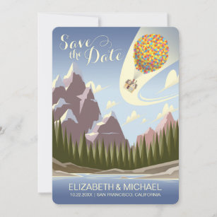 Disney Pixar Up Wedding   Save the Date Card