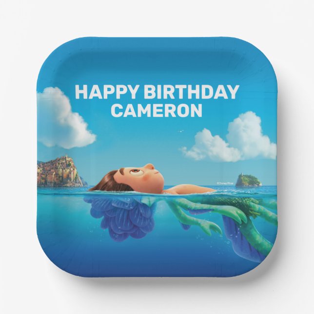 Disney Pixar's Luca Birthday  Paper Plate (Front)