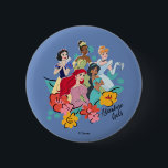 Disney Princess Adventure Gals 2 Inch Round Button<br><div class="desc">Ready, set, sparkle! Join your favourite Disney Princesses — Snow White, Tiana, Cinderella, Ariel, and Jasmine — as they team up in this vibrant floral design that’s bursting with confidence, courage, and charm. Surrounded by cheerful flowers and bold colours, this “Adventure Gals” artwork celebrates friendship, strength, and a little bit...</div>