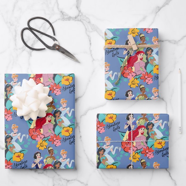 Disney Princess Adventure Gals Wrapping Paper Sheet (Front)