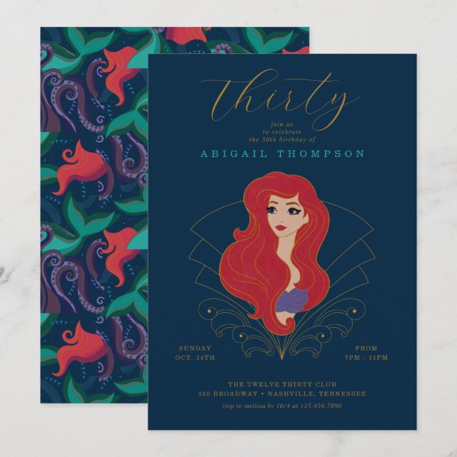 Disney Princess Ariel | 30th Birthday Invitation (Front/Back)