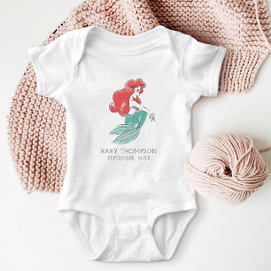 Disney Princess Ariel Announcement Date Baby Bodysuit