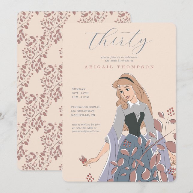 Disney Princess Aurora | 30th Birthday Invitation (Front/Back)