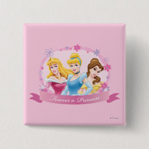 Disney Princess   Aurora, Cinderella and Belle 2 Inch Square Button