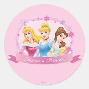 Disney Princess   Aurora, Cinderella and Belle Classic Round Sticker