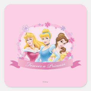Disney Princess   Aurora, Cinderella and Belle Square Sticker