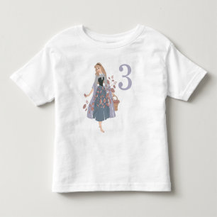 Disney Princess Aurora   Floral Birthday Toddler T-shirt