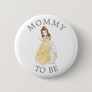 Disney Princess Belle Baby Shower Mommy to Be 2 Inch Round Button