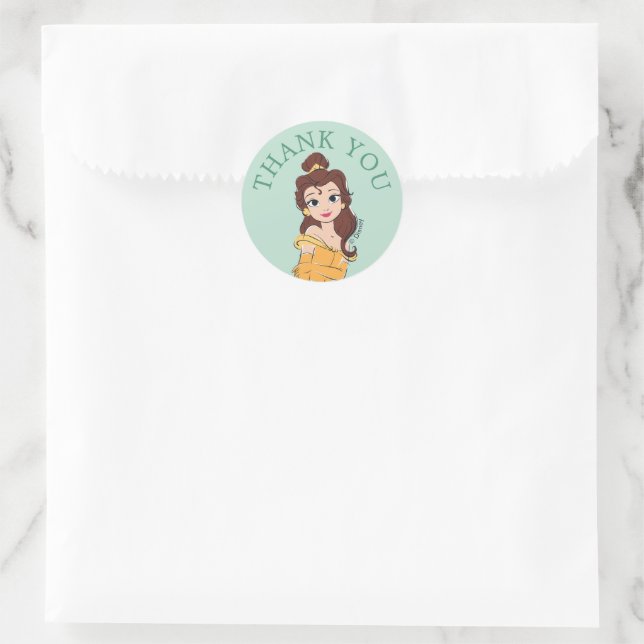 Disney Princess Belle l Girls Birthday Classic Round Sticker (Bag)