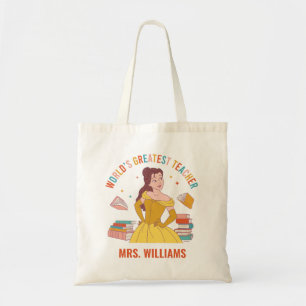 Disney Princess Belle   World's Greatest Teacher Tote Bag