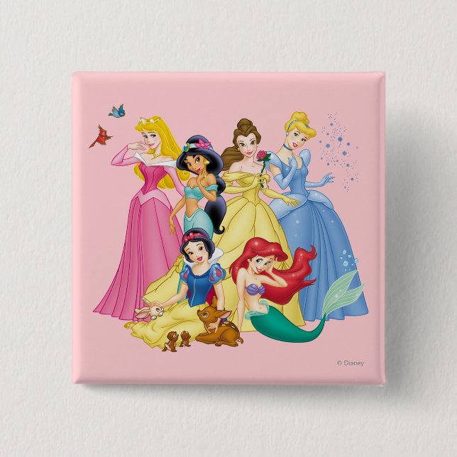 Disney Princess | Birds and Animals 2 Inch Square Button (Front)