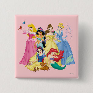 Disney Princess   Birds and Animals 2 Inch Square Button