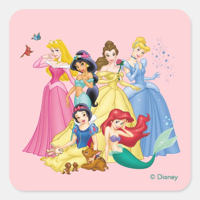 Disney Princess | Birds and Animals Square Sticker (Front)