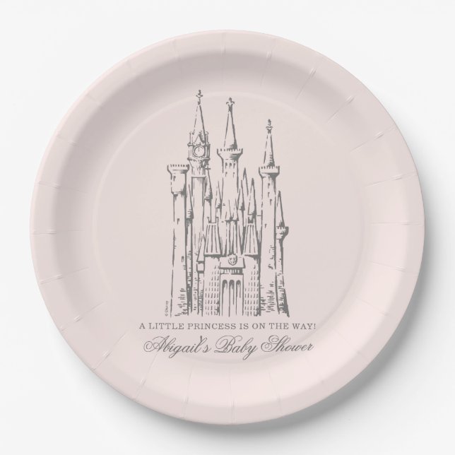 Disney Princess Castle | Fairy Tale Baby Shower Paper Plate (Front)