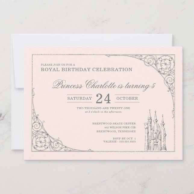 Disney Princess Castle | Fairy Tale Birthday Invitation (Front)