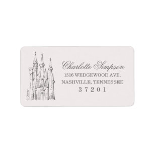 Disney Princess Castle Fairy Tale Birthday Label