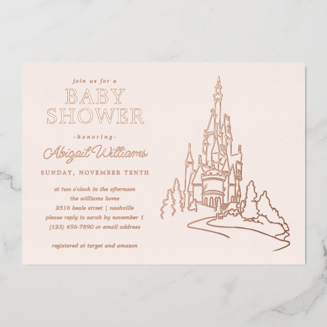 Disney Princess Castle | Girl Baby Shower (Front)