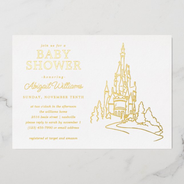 Disney Princess Castle | Girl Baby Shower (Front)