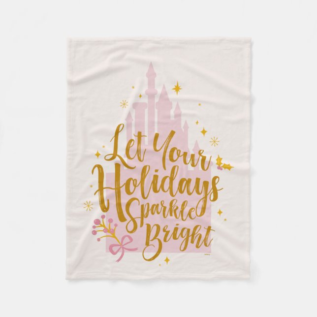 Disney Princess Castle | Holiday Sparkle Fleece Blanket (Front)