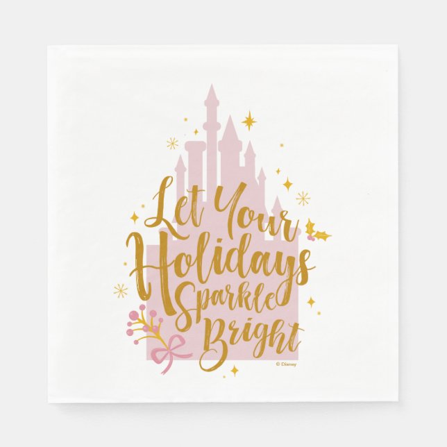 Disney Princess Castle | Holiday Sparkle Napkin (Front)