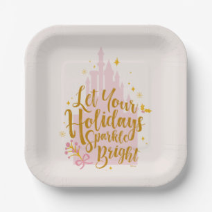 Disney Princess Castle   Holiday Sparkle Paper Plate